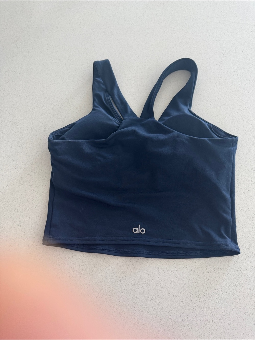 ALO Yoga Deep Navy Cropped Sports Tank - Picture 2 of 2